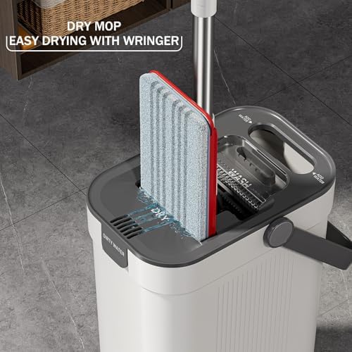 HoMettler 3-Tank Mop and Bucket Set with Microfiber Pads