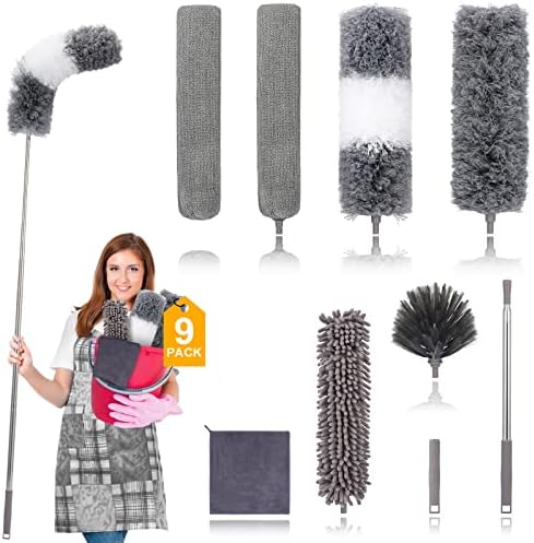 DEEHYO 9PCS Extendable Microfiber Duster Kit