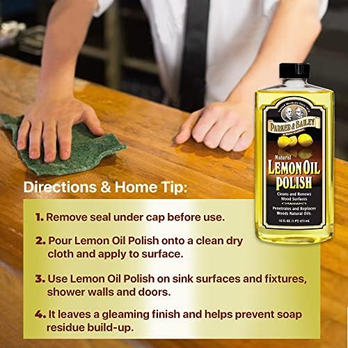 Parker Bailey Lemon Oil Polish - 16oz Natural Wood Cleaner