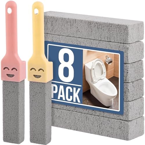 8 Pack Pumice Stones with Universal Handle for Cleaning