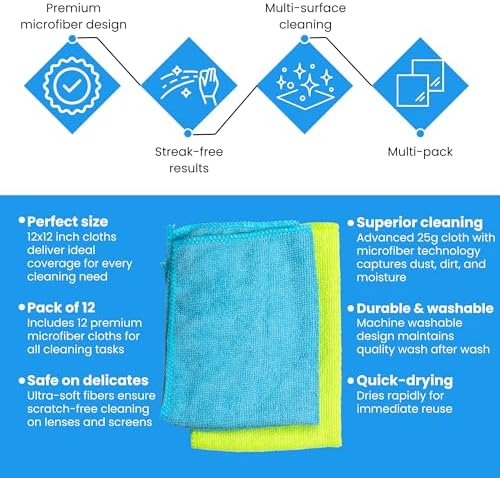 MIRACLEAN Microfiber Cleaning Cloth 12-Pack