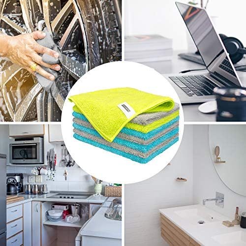FIXSMITH Microfiber Cleaning Cloths - 8 Pack 12x16in