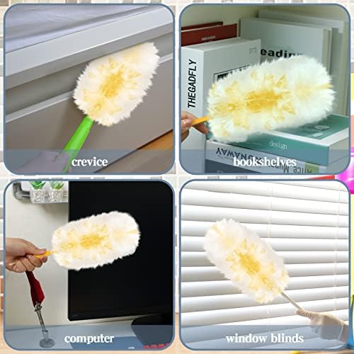 Vesici 100 Pcs Duster Refills with Handle for Heavy Duty Cleaning