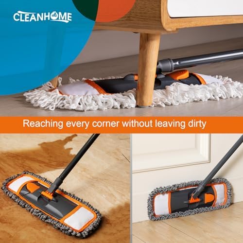 Cleanhome 3-Pad Dust Mop with 55 Extendable Handle