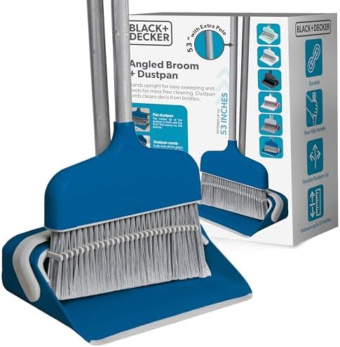 BLACKDECKER Butler Broom Dustpan Set - Ocean Blue