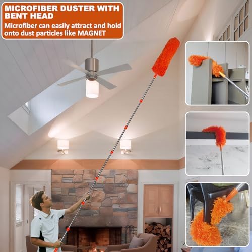 Tonmp 20 Ft High Reach Duster Kit with Spliceable Pole