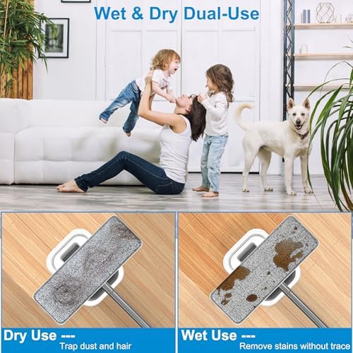 Vosante 4pcs Microfiber Mop Pads Replacement for Joymoop and Bucket Set