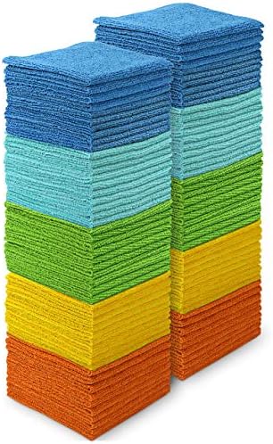 AIDEA Microfiber Cleaning Cloths 100PK Soft Durable for All Surfaces