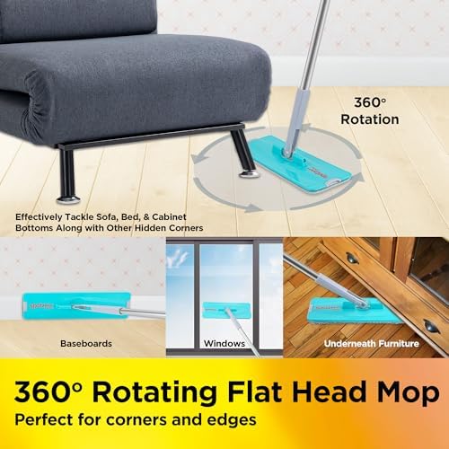 Spotzero by Milton Flat Mop and Bucket with Wringer Set 5L