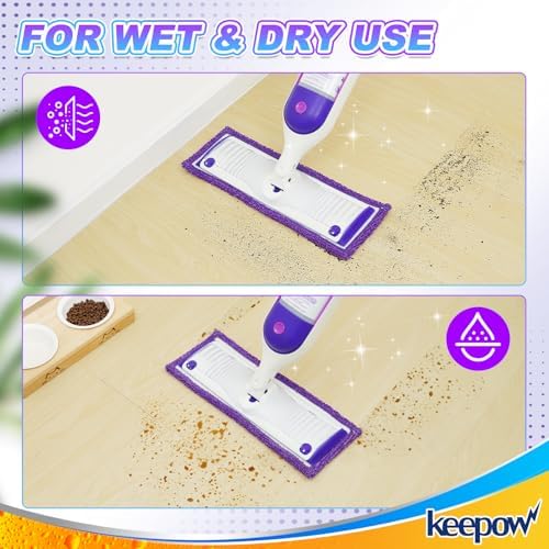 KEEPOW Reusable Power Mop Refill Pads - 6 Pack