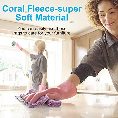 12PCS Reusable Double-Sided Microfiber Cleaning Cloths
