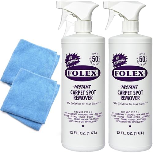 Folex 2 Instant Carpet Spot Removers Reusable Microfiber Cloths - 4 Pack