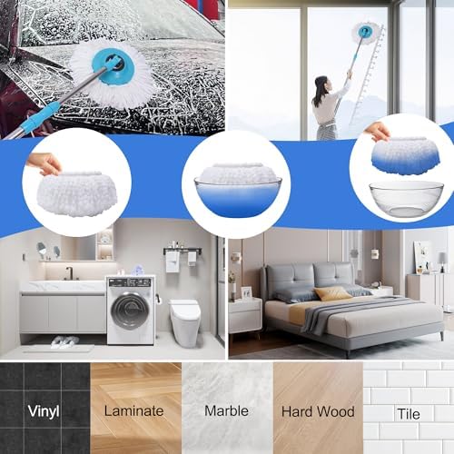 BOCA STORY 4Pcs Mop Heads 1 Scrub Brush for 360 Spin Mops