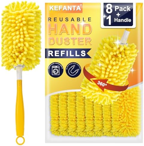 KeFanta Reusable Duster Refill 8Pcs with Handle