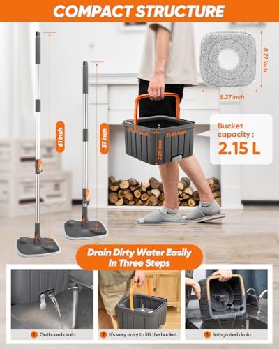 Saker Mop and Bucket with Wringer Set 1