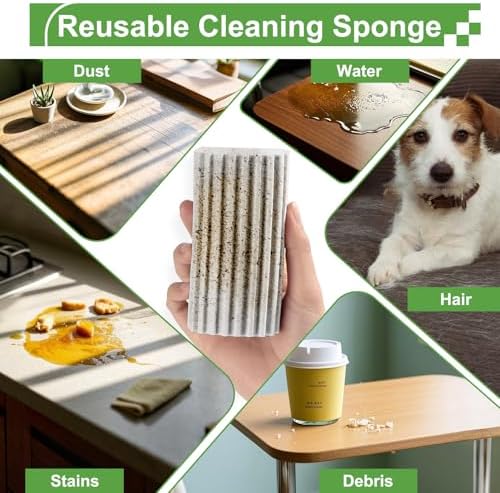 4-Pack Damp Clean Duster Sponge Reusable for Multiple Cleaning Tasks