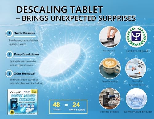 Coffee Machine Cleaner Descaler Tablets48 Count