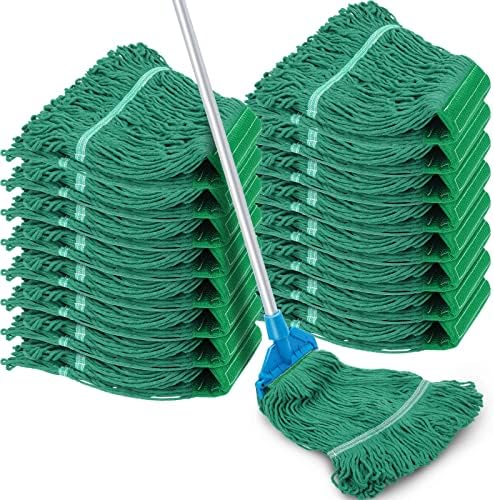 Roshtia 16 Pack Heavy Duty Mop Heads Replacement - Green