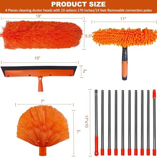 Tonmp 20 Ft High Reach Duster Kit with Spliceable Pole