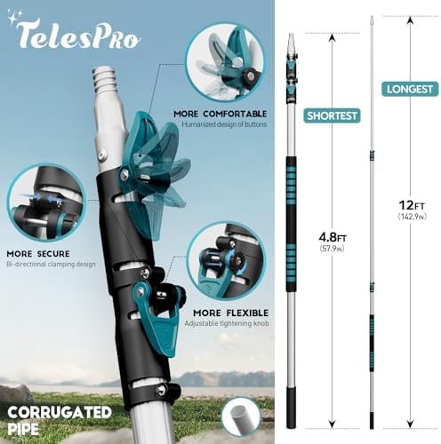TelesPro 20 Foot High Reach Dusting Kit with Window Squeegee