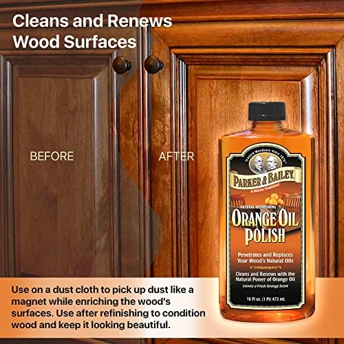 Parker Bailey Orange Oil Polish - 16oz Natural Wood Cleaner Furniture Polish