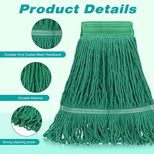 Roshtia 16 Pack Heavy Duty Mop Heads Replacement - Green