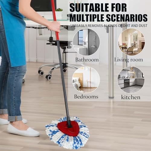 Fazlynyi 4 Pack Spin Mop Replacement Heads - 40 More Cleaning Power