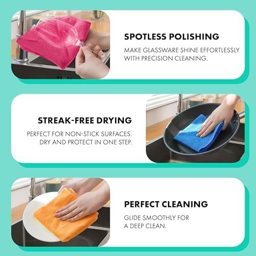 Pogala Mop Bucket Set with 12 Microfiber Towels and Brush