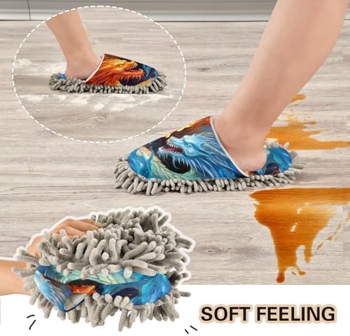 FLildon Microfiber Mop Slippers for Men Women Size M