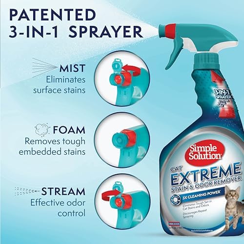 Simple Solution Extreme Cat Stain Remover 32 oz Pack of 2 1