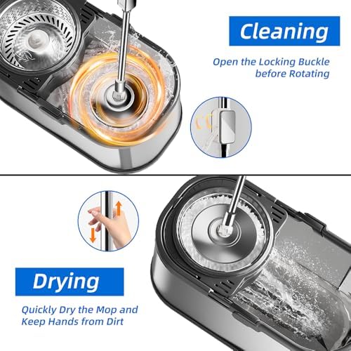 Swiftiron Spin Mop and Bucket Set with Wringer