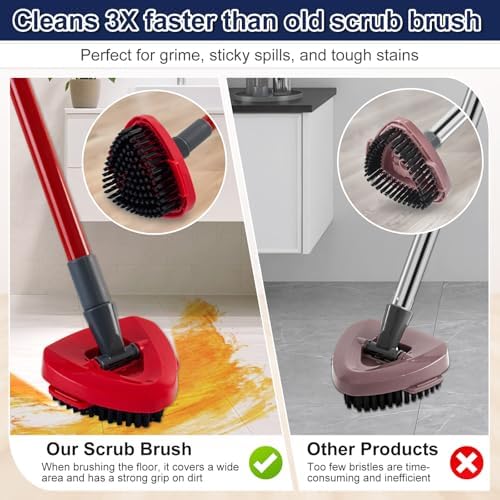 DLAIMI Scrubber Mop Head for O Cedar 2-Tank Compatible Dense Bristles