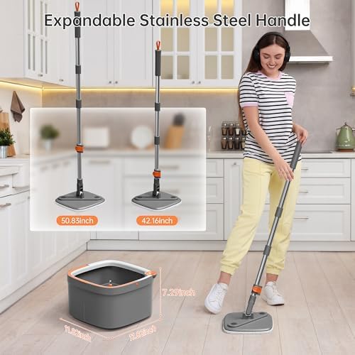 KZKR Spin Mop and Bucket Set with Clean Water System