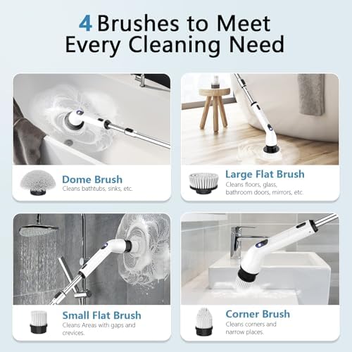 TUYU Cordless Electric Spin Scrubber with LED Display