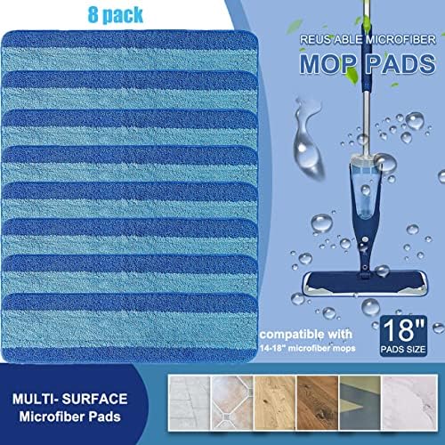 MZY LLC 8 Pack Reusable Microfiber Mop Pads