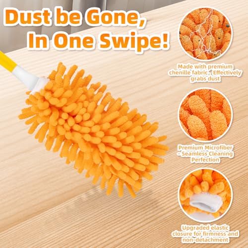 Nicemiya 4 Pack Reusable Duster Refills for Swiffer