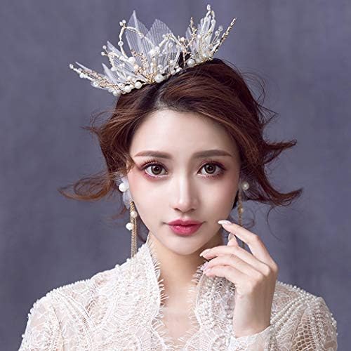 Lead Tin Alloy Fashion Princess Crown Tiara with Pearl