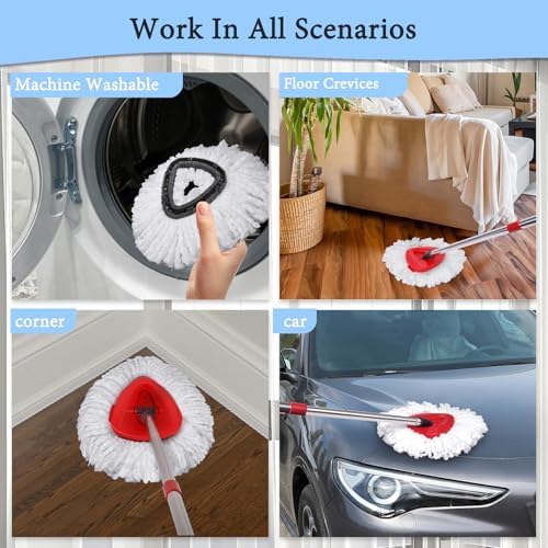 6 Pack Mop Replacement Heads for Oceda RinseClean 1-Tank System