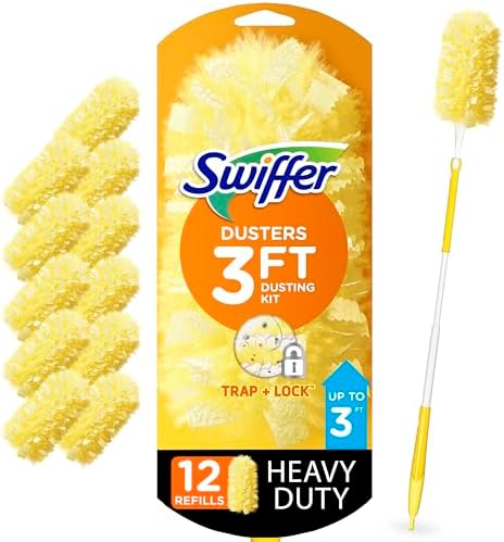 Swiffer Duster Heavy Duty Dusting Kit with 3ft Handle
