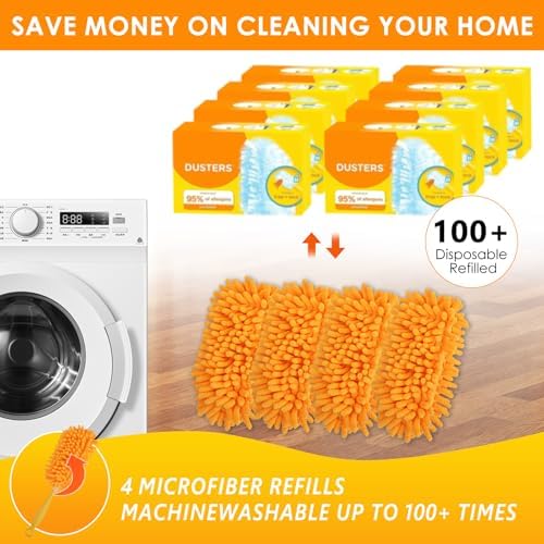 REDONES Reusable Duster Refills for Swiffer 4 Pack
