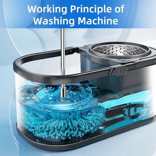 Swiftiron Spin Mop and Bucket Set with Wringer