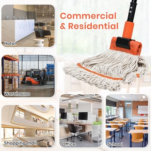 KalTell Heavy Duty 58 Commercial Mop with Safety Orange Handle