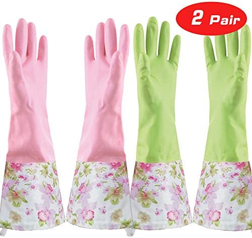 KINGFINGER Waterproof Dishwashing Gloves 2 Pairs
