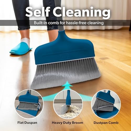 BLACKDECKER Butler Broom Dustpan Set - Ocean Blue