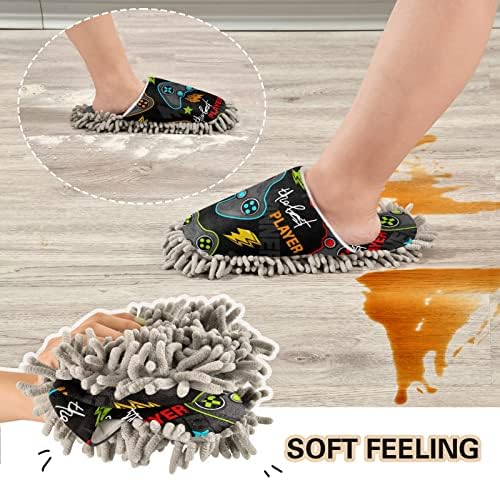 Xigua Microfiber Cleaning Slippers for Men Women Size L