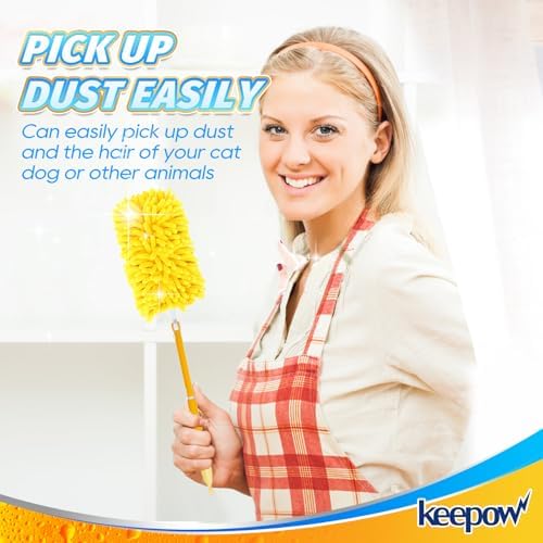 KEEPOW 4-Pack Reusable Duster Refills for Swiffer
