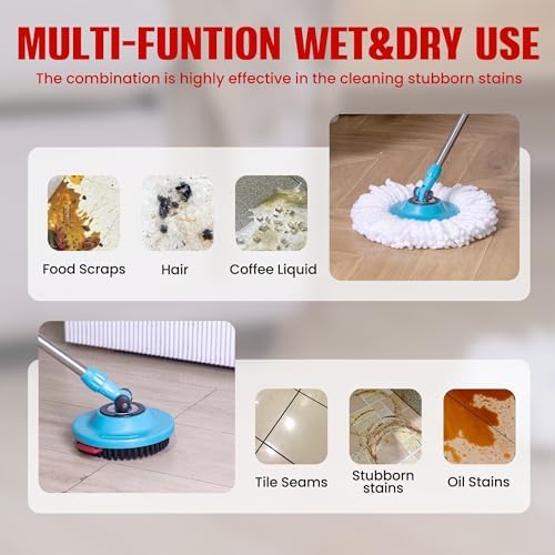 BOCA STORY 4Pcs Mop Heads 1 Scrub Brush for 360 Spin Mops