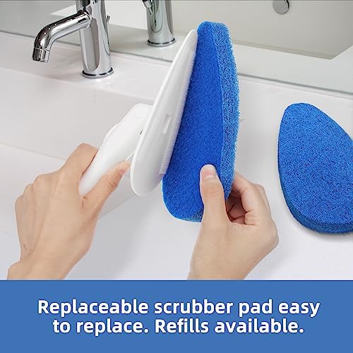 Qaestfy Long Handle Tub Scrubber with 51 Handle and 5 Pads
