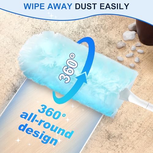 10 PCS Heavy Duty Disposable Dusters with Handle for Blinds and Furniture