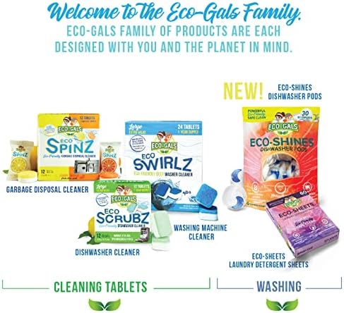 Eco-Gals Dishwasher Cleaner 12 Tablets 12 Month Supply